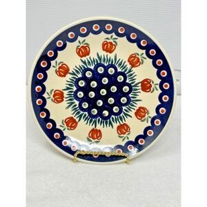 Boleslawiec Polish Pottery 7.5" Salad & Dessert Plate Poland Peacock Motif